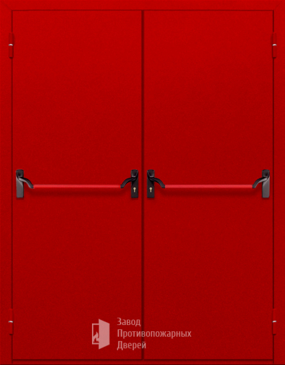 Фото двери «Двупольная глухая с антипаникой (красная)» в Коломне