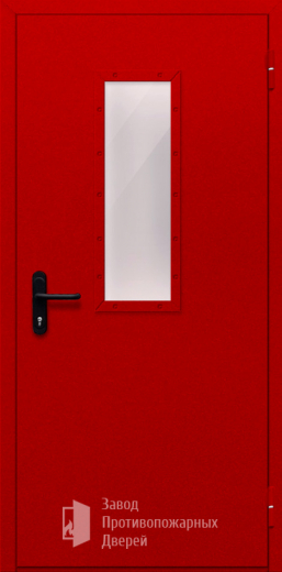 Фото двери «Однопольная со стеклом (красная)» в Коломне