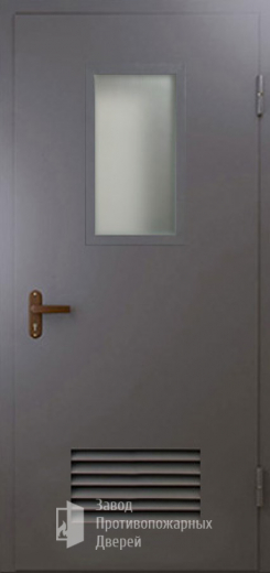 Фото двери «Техническая дверь №5 со стеклом и решеткой» в Коломне