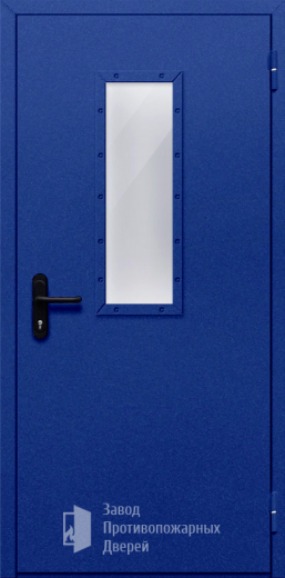 Фото двери «Однопольная со стеклом (синяя)» в Коломне