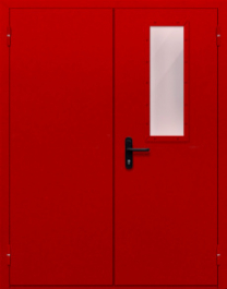 Фото двери «Двупольная со стеклом (красная)» в Коломне