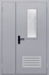 Фото двери «Полуторная со стеклом и  решеткой» в Коломне