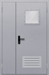 Фото двери «Полуторная со стеклопакетом и решеткой» в Коломне