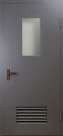 Фото двери «Техническая дверь №5 со стеклом и решеткой» в Коломне